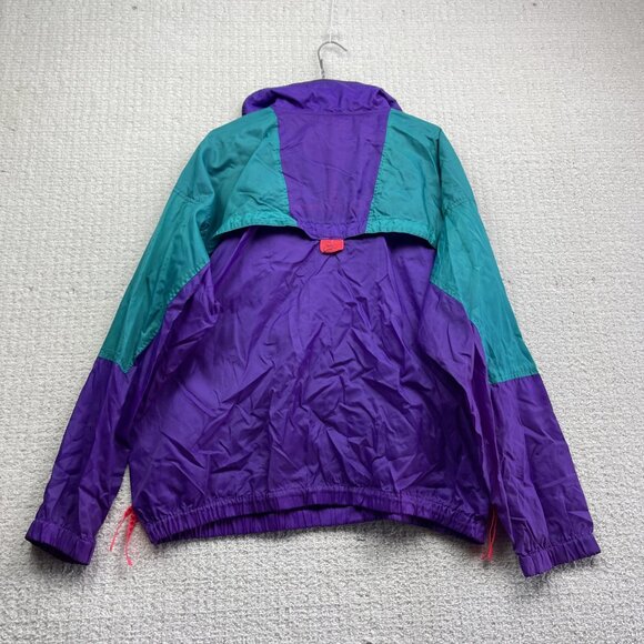 Vintage Columbia Radial Sleeve Neon Color Purple Jacket Windbreaker Men's Size L - Picture 10 of 13